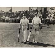 HUTTON & WASHBROOK 1945 (ENGLAND V AUSTRALIAN SERVICES AT SHEFFIELD) CRICKET PHOTOGRAPH