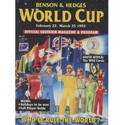 BENSON AND HEDGES WORLD  CUP - OFFICIAL SOUVENIR MAGAZINE & PROGRAM 1992
