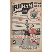 FULHAM V BRIGHTON & HOVE ALBION 1958-59 FOOTBALL PROGRAMME