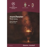 JUVENTUS V AC MILAN 2003 (CHAMPIONS LEAGUE FINAL) FOOTBALL PROGRAMME