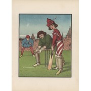 "CRICKET" COLOUR LITHOGRAPH 1872 - BY J.E. ROGERS
