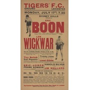 ERIC BOON V LEN WICKWAR 1939 BOXING FLYER POSTER