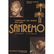 MARVIN HAGLER V FULGENCIO OBELMEJIAS 1982 BOXING PROGRAMME