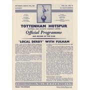 TOTTENHAM HOTSPUR V FULHAM 1959-60 FOOTBALL PROGRAMME