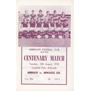 ARBROATH V NEWCASTLE UNITED 1978 FOOTBALL PROGRAMME