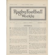 RUGBY FOOTBALL WEEKLY - VOLUME I (1928-29)