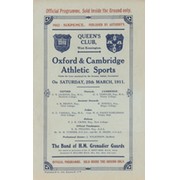 OXFORD V CAMBRIDGE 1911 ATHLETIC SPORTS PROGRAMME