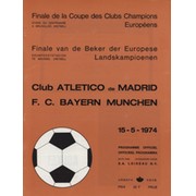 ATLETICO MADRID V BAYERN MUNICH 1974 EUROPEAN CUP FINAL PROGRAMME