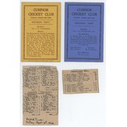 CUMNOR CRICKET CLUB FIXTURE CARDS 1927 & 1928 - THE PROPERTY OF HENRY BROOKE