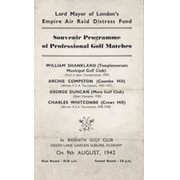 PROFESSIONAL GOLF MATCHES 1942 (WERNETH GOLF CLUB) SOUVENIR PROGRAMME