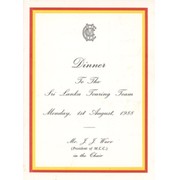 SRI LANKA (TOUR OF ENGLAND) 1988 SIGNED CRICKET MENU