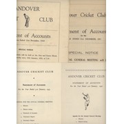 ANDOVER CRICKET CLUB STATEMENT OF ACCOUNTS 1947-53 (4 IN TOTAL)