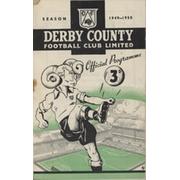 DERBY COUNTY V WOLVERHAMPTON WANDERERS 1949-50 FOOTBALL PROGRAMME