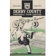 DERBY COUNTY V MANCHESTER UNITED 1949-50 FOOTBALL PROGRAMME