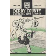 DERBY COUNTY V ARSENAL 1949-50 FOOTBALL PROGRAMME