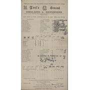 ENGLAND V DOMINIONS 1945 CRICKET SCORECARD