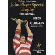 LEEDS V ST. HELENS 1987-88 JOHN PLAYER SPECIAL TROPHY FINAL PROGRAMME