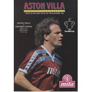 ASTON VILLA V OXFORD UNITED 1986 (LEAGUE CUP SEMI FINAL) FOOTBALL PROGRAMME
