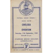 CHELSEA V EVERTON 1948-49 FOOTBALL PROGRAMME