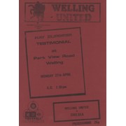 WELLING UNITED V CHELSEA (RAY BURGESS TESTIMONIAL) 1985-86 FOOTBALL PROGRAMME