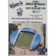 HUDDERSFIELD TOWN V WYCOMBE WANDERS 1994 (OPENING OF MCALPINE STADIUM) FOOTBALL PROGRAMME
