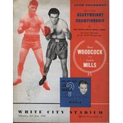 BRUCE WOODCOCK V FREDDIE MILLS 1949 BOXING PROGRAMME