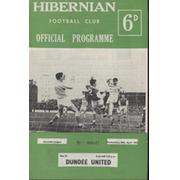 HIBERNIAN V DUNDEE UNITED 1965-66 FOOTBALL PROGRAMME
