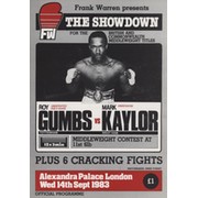 ROY GUMBS V MARK KAYLOR 1983 BOXING PROGRAMME