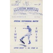 LEYTON ORIENT V ALL STARS XI (JIMMY SMITH TESTIMONIAL) 1958 FOOTBALL PROGRAMME