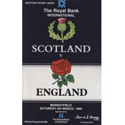 SCOTLAND V ENGLAND 1988 RUGBY UNION PROGRAMME