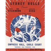 EDDIE RYAN V JACK (KID) BERG 1940 BOXING PROGRAMME