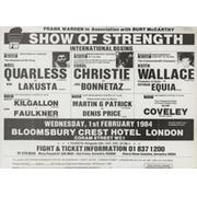 ERROL CHRISTIE V JOEL BONNETAZ 1984 (BLOOMSBURY) BOXING FLYER