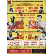 BRIAN ANDERSON V TONY SIBSON 1987 (ROYAL ALBERT HALL) BOXING FLYER