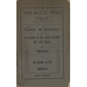 THE M.C.C. 1930 TOUR - CRICKET AT BARBADOS. 