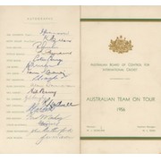 AUSTRALIA 1956 SIGNED CRICKET TOUR ITINERARY