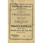 STALYBRIDGE CELTIC  V MACCLESFIELD 1947-48 FOOTBALL PROGRAMME