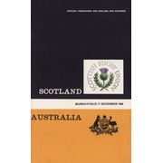 SCOTLAND V AUSTRALIA 1966 RUGBY UNION PROGRAMME