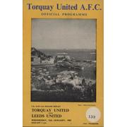 TORQUAY UNITED V LEEDS UNITED (FA CUP 3RD ROUND) 1954-55 FOOTBALL PROGRAMME - TORQUAY WON 4-0