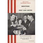 BRENTFORD V WEST HAM UNITED (KEN COOTE TESTIMONIAL) 1965-66 FOOTBALL PROGRAMME