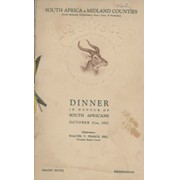 SOUTH AFRICAN RUGBY TOUR OF BRITISH ISLES 1931 SIGNED DINNER MENU