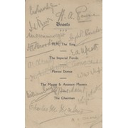 CAMBRIDGE OLD WELLINGTONIANS 1920 SIGNED DINNER MENU