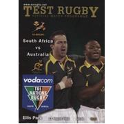 SOUTH AFRICA V AUSTRALIA 2002 RUGBY UNION PROGRAMME