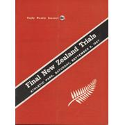 FINAL NEW ZEALAND TRIALS 1967 RUGBY UNION PROGRAMME