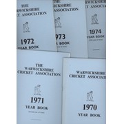 WARWICKSHIRE CRICKET ASSOCIATION YEARBOOKS 1970-74 (5 VOLUMES)