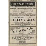 LEEDS V WAKEFIELD 1949 RUGBY LEAGUE PROGRAMME