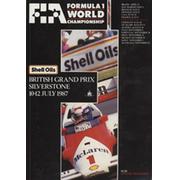 BRITISH GRAND PRIX 1987 OFFICIAL PROGRAMME
