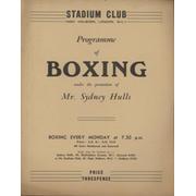 DAVE FINN V LES GREENAWAY 1940 BOXING PROGRAMME
