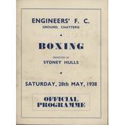 JIMMY WALSH V ERIC BOON 1938 (CHATTERIS) BOXING PROGRAMME
