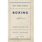 JACK LONDON V AL DELANEY 1938 (NEW CROSS) BOXING PROGRAMME
