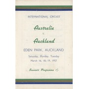 AUCKLAND V AUSTRALIA 1956-57 (EDEN PARK) CRICKET PROGRAMME